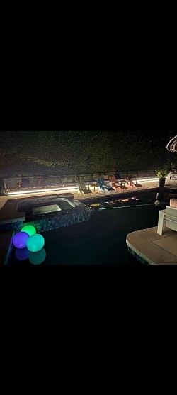 Replace old led rope light with new rope light under seating on pool deck